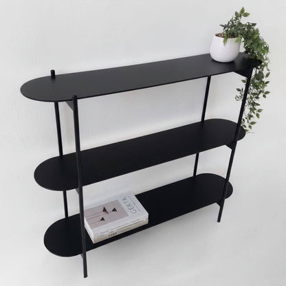 Konsolinis staliukas OMBRE svetainėje – minimalistinė juoda metalinė konsolė