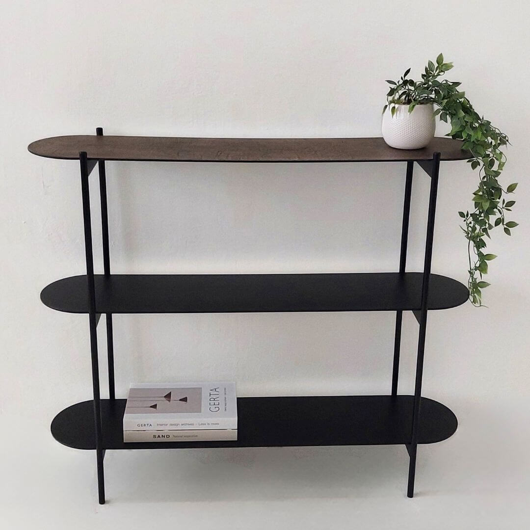 Moderni juoda konsolė OMBRE – konsolinis staliukas svetainei