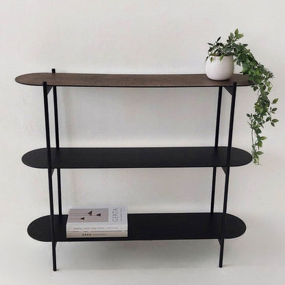 Moderni juoda konsolė OMBRE – konsolinis staliukas svetainei