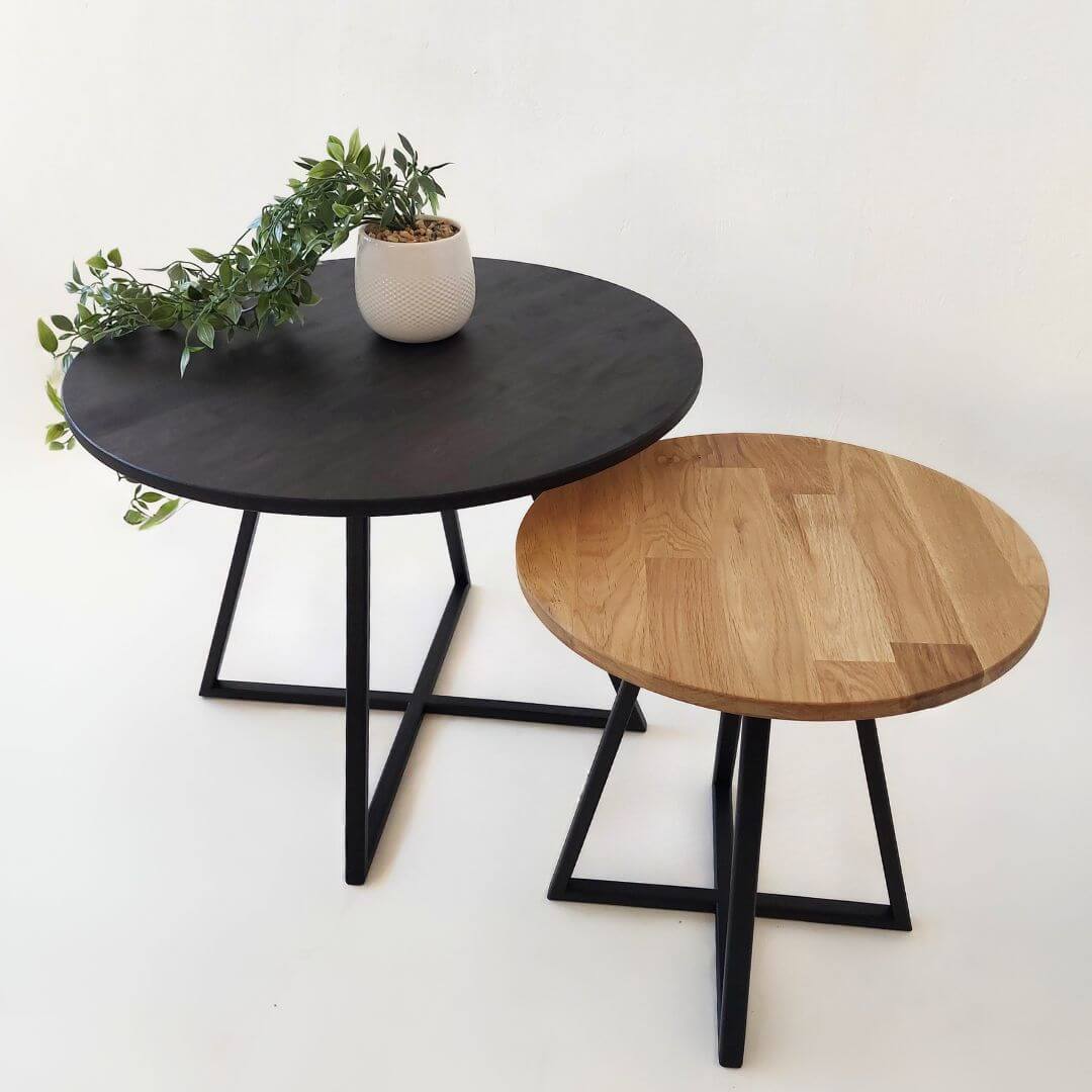 Apvalių kavos staliukų komplektas NORD