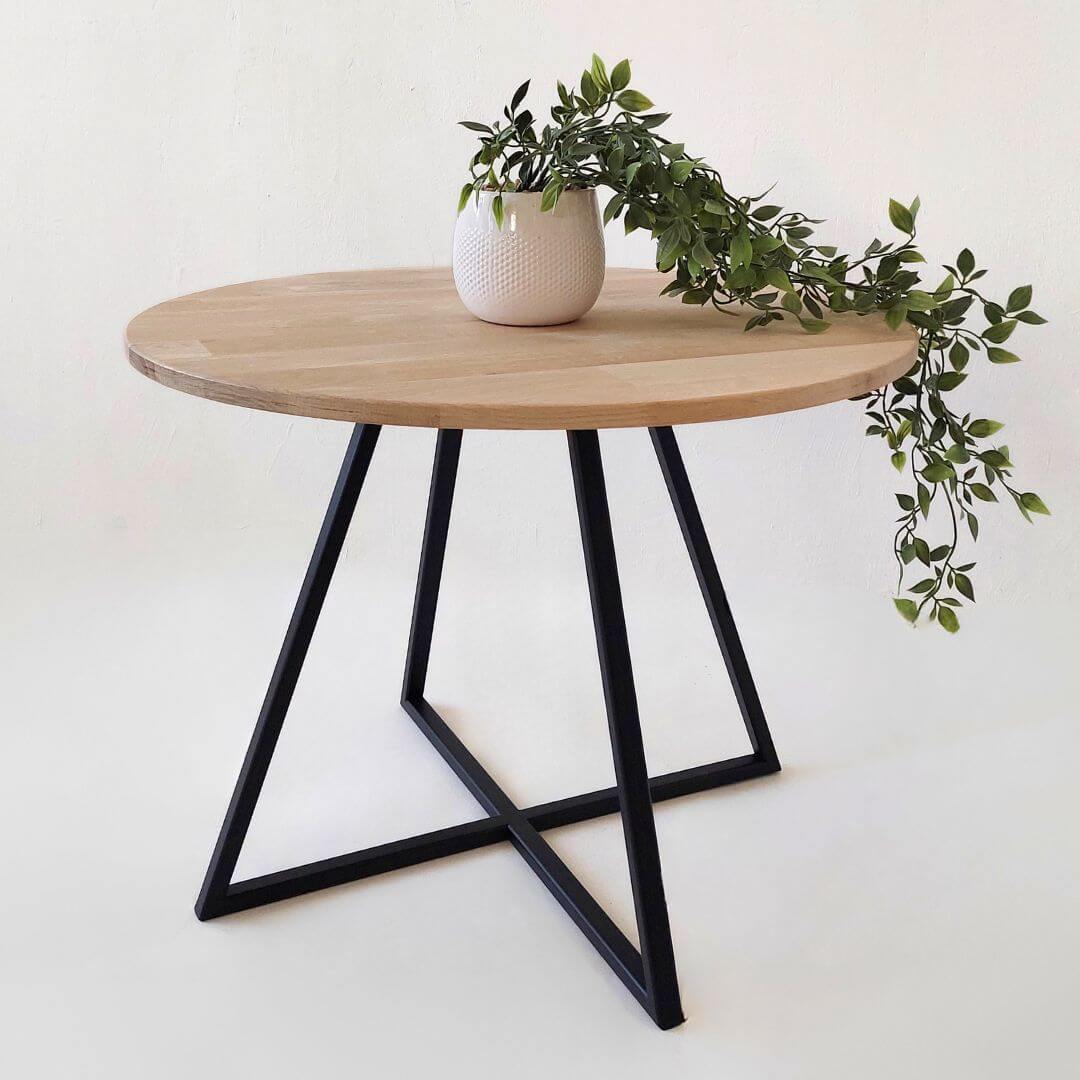 apvalus kavos staliukas NORD – šviesaus medžio stalviršis