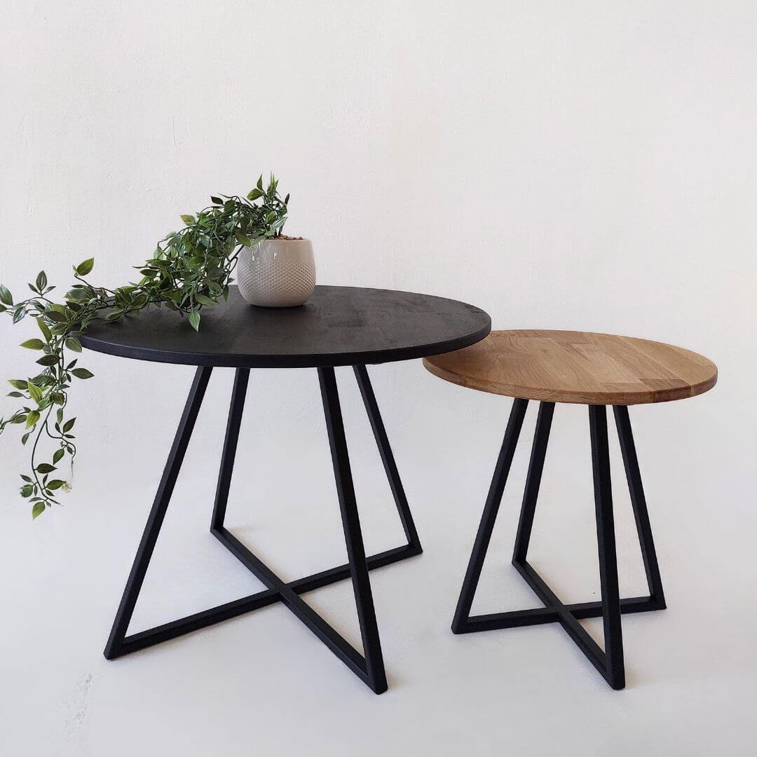 Apvalių kavos staliukų komplektas NORD