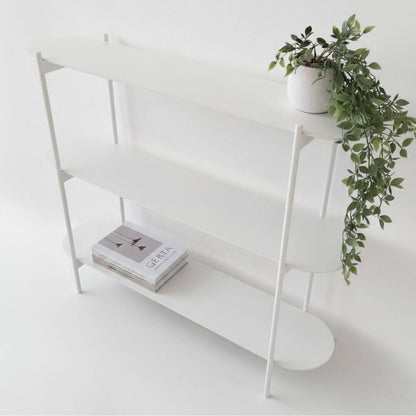 modernaus dizaino balta konsolė iš metalo OMBRE