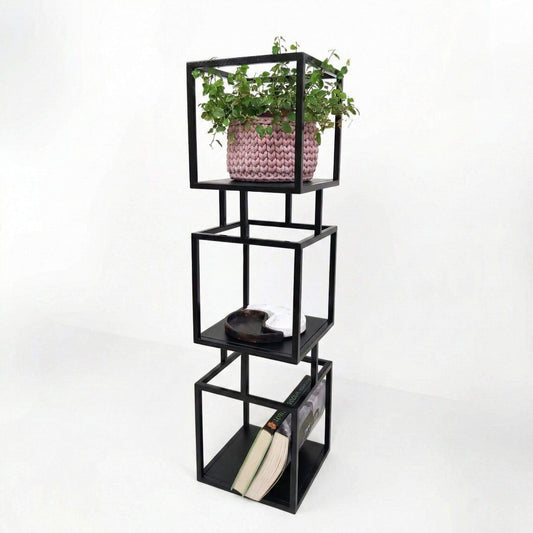 Pastatoma knygų lentyna BOKŠTAS-1 - moderni interjero detalė svetainei